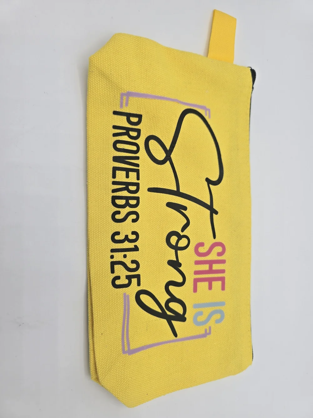 3 Pack Faith-Themed Yellow & Blue Cosmetic Or Pencil Pouches - Unbranded - New